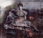 Mikhail Vrubel, The Portrait of Isabella  near the fireplace